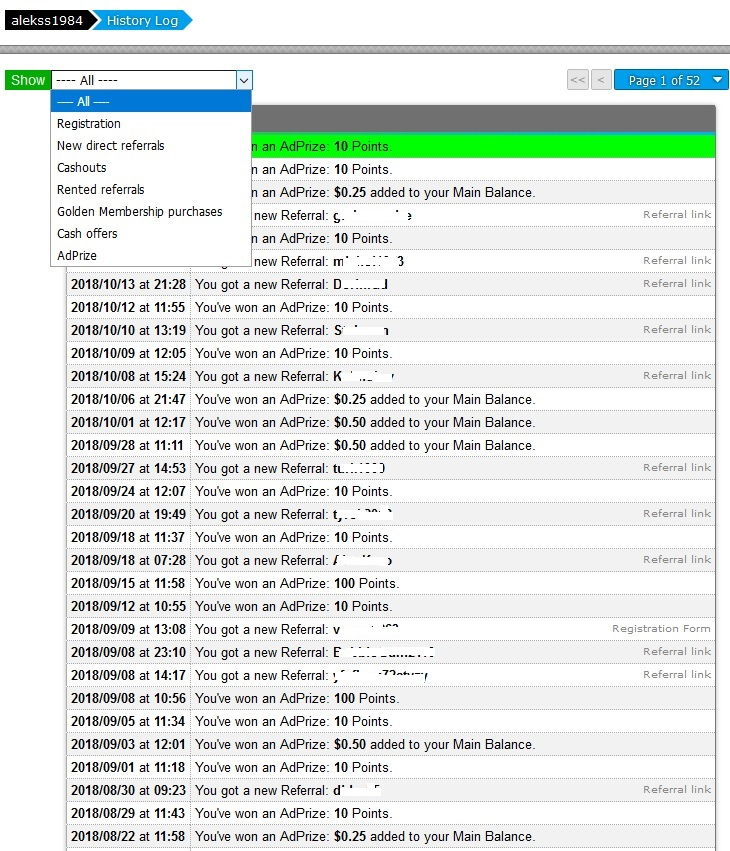 История аккаунта Необукс в личном кабинете
