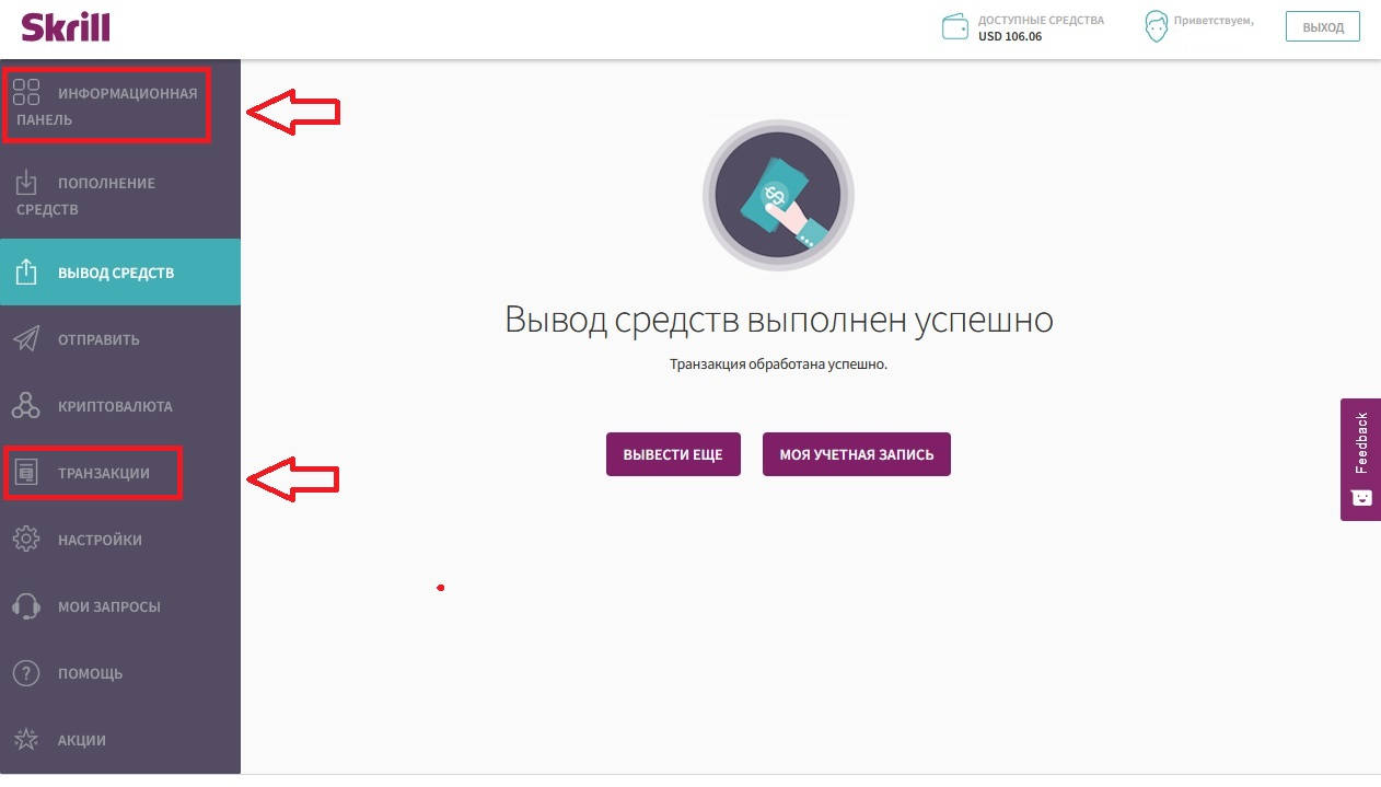 Платежная система SKRILL, как вывести деньги